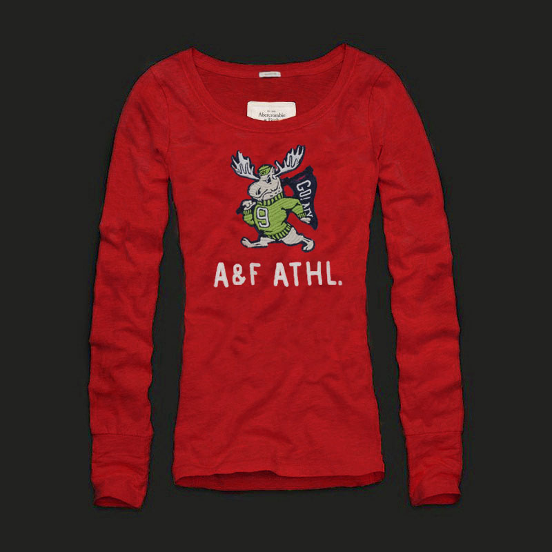 Abercrombie Fitch Mujeres De Cuello Redondo Largo Remera AF8153